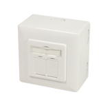 Opbouwdoos 2xRJ45 Cat6A LogiLink Zuiver Wit
