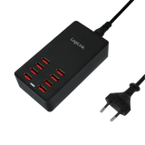 100V-240V 8xUSB 8000mA LogiLink Zwart