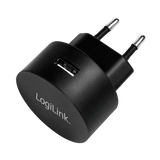 Lader 230V 1xUSB-A 10,5W LogiLink Zwart
