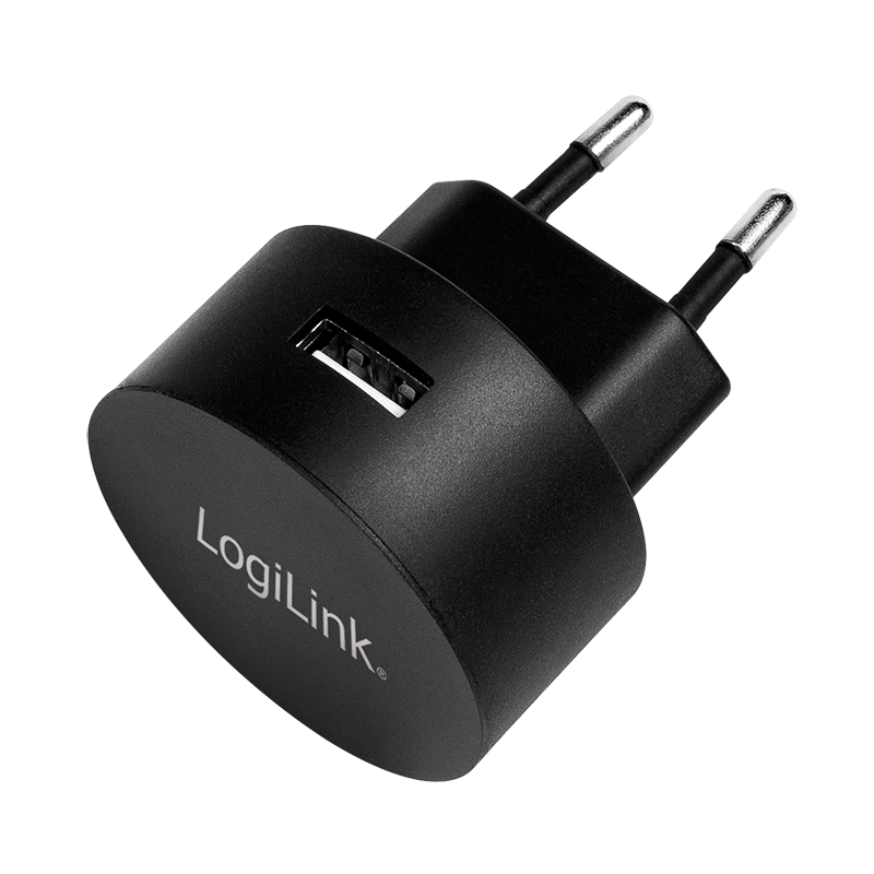Lader 230V 1xUSB-A 10,5W LogiLink Zwart