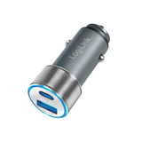 Lader Auto 1xUSB-C 18W + 1xUSB-A 18W LogiLink Zilver
