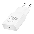 Lader 230V 1xUSB-C 20W LogiLink Wit (slim)
