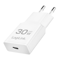 Lader 230V 1xUSB-C 30W LogiLink Wit (slim)