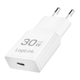 Lader 230V 1xUSB-C 30W LogiLink Wit (slim)