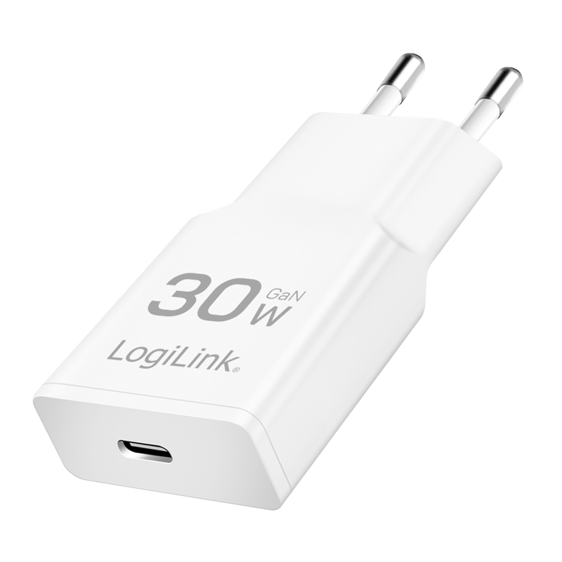 Lader 230V 1xUSB-C 30W LogiLink Wit (slim)