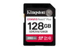 SDXC Card 128GB Kingston U3 V60 Canvas React Plus
