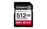 SDXC Card 512GB Kingston U3 V60 Canvas React Plus