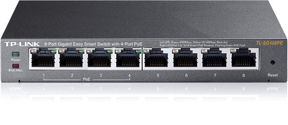 TP-Link 8Port 1Gbps Easy Smart 4xPoE+ 55W