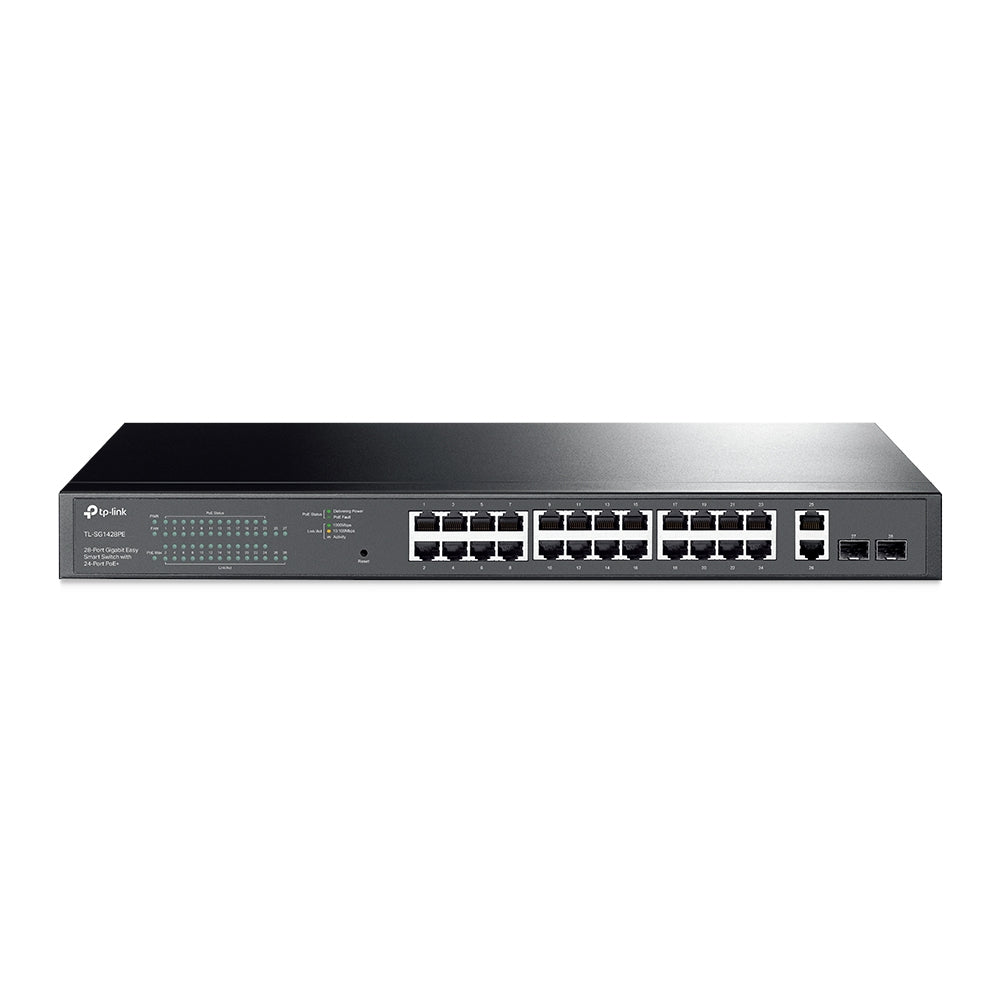 28Port 1Gbps Easy Smart 24xPoE+ 2xSFP TP-Link