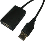 USB-A 2.0 (M) --> (F) 5.00m Verlenging LogiLink Zwart