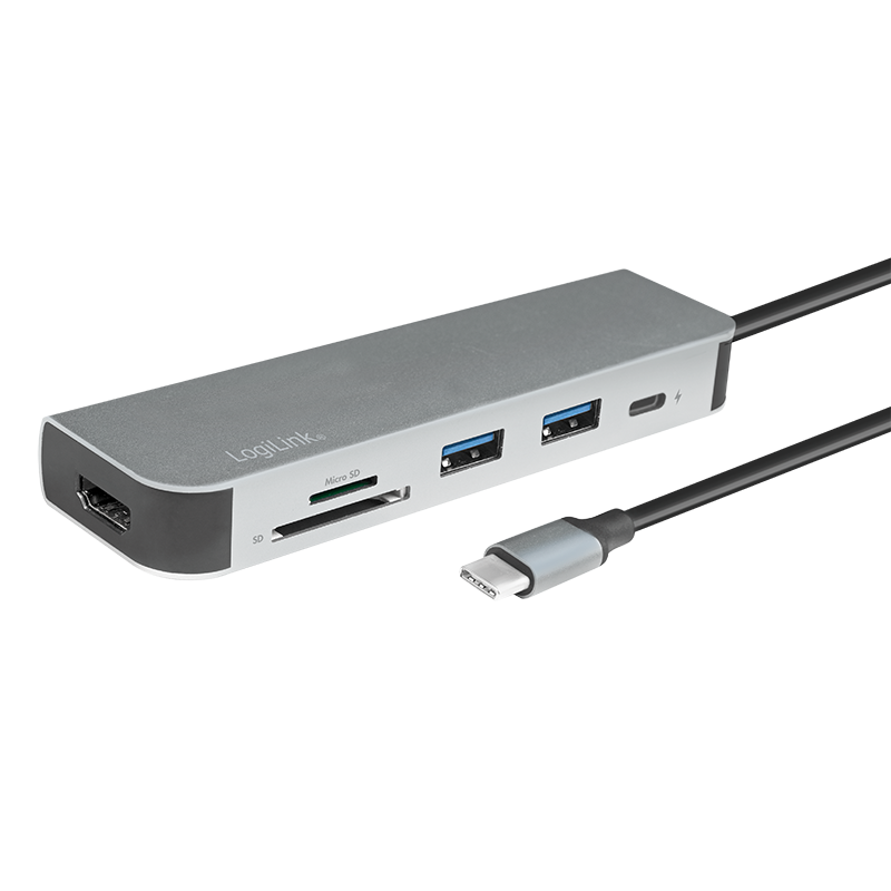 Docking 1xVideo Logilink USB-C, 60W, 4K, 6 Port