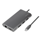Docking 2xVideo Logilink USB-C, 100W, 4K, 8 Port