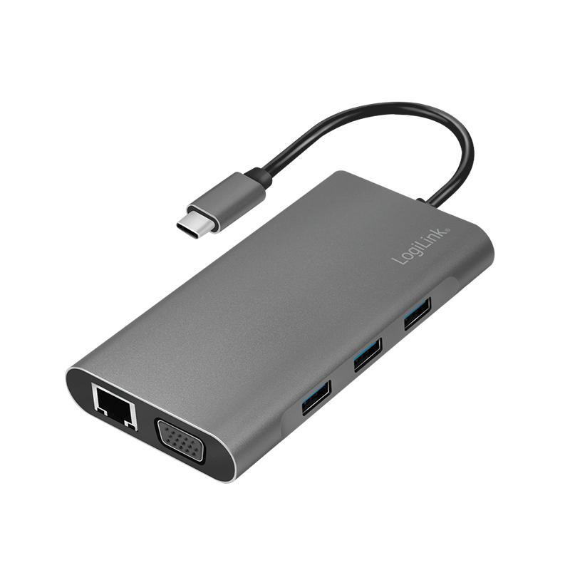 Docking 2xVideo Logilink USB-C, 100W, 4K, 10 Port