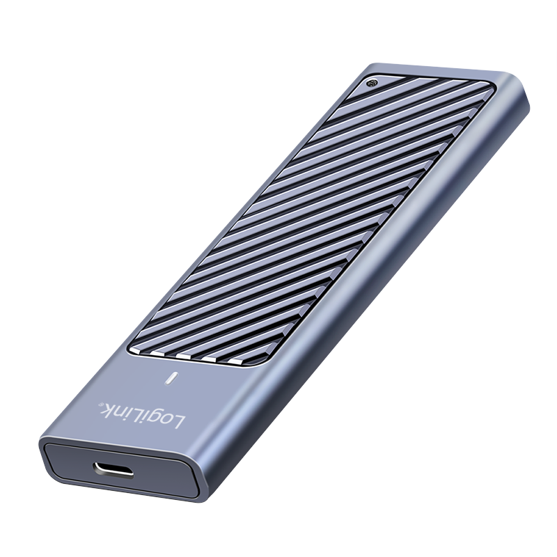M.2 PCIe NVMe Logilink SSD-behuizing USB-C - Grijs