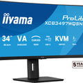 34-inch Iiyama ProLite XCB3497WQSNP-B1 Curved-WQHD-DP-2xHDMI