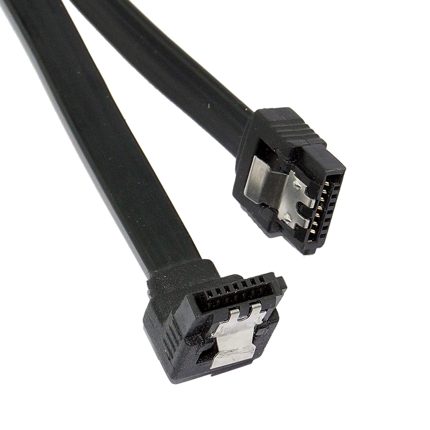 SATA OEM 0.40m 6GBs 90° hoek met clip Zwart